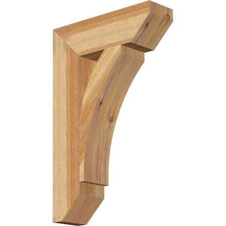 Ekena Millwork Thorton Slat Rough Sawn Bracket, Western Red Cedar, 4"W x 14"D x 22"H BKT04X14X22THR06RWR